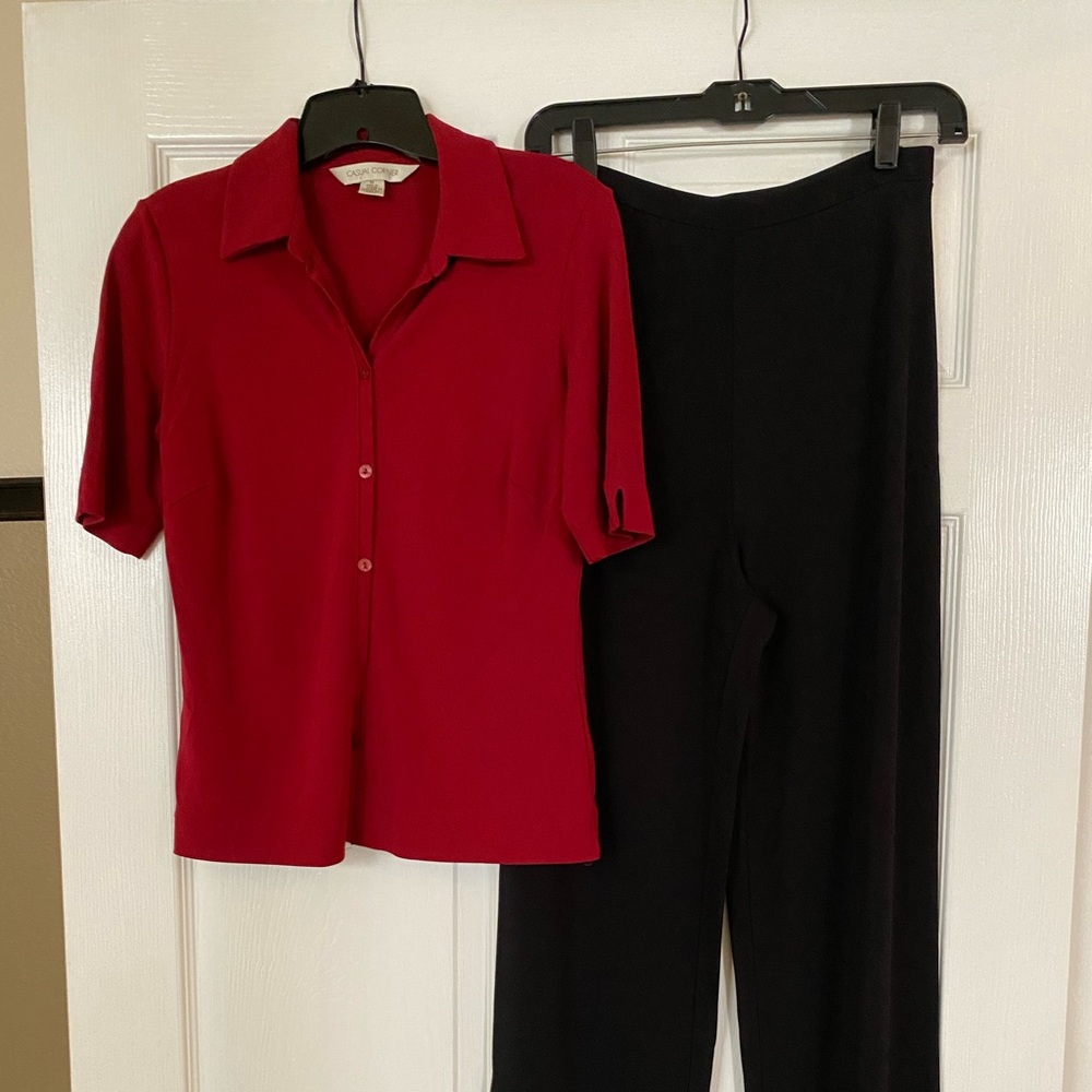 Vintage Casual Corner Red Button Up Shirt
